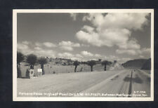 RPPC BETWEEN MARFA AND ALPINE TEXAS US 90 HIGHEST PT VINTAGE REAL PHOTO POSTCARD picture