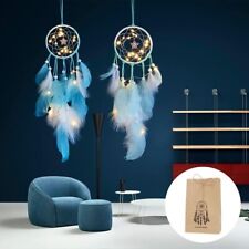 2x LED Dream Catcher Hanging Wall Catchers Feather Handmade Home Decor Girl Gift picture