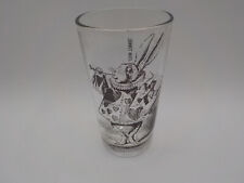 White Rabit Clear Glass Earthbound Sir John Tenniel Holds 15oz  Etching In Black picture