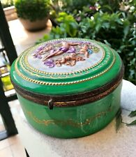 EXTRA LG~ EXQUISITE 1800s - 1910s VICTORIAN ANTIQUE Porcelain Vanity Box GERMANY picture
