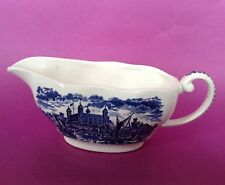 Wedgwood Royal Homes Britain Gravy Boat - Blue And White Transferware - England picture
