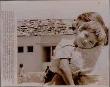 LG856 1970 Wire Photo COMFORT IN A MOTHER'S ARMS Young Boy Carried by Mom Israel picture