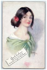 Artist Signed Postcard Pretty Woman Girls Of To Day Oilette Tuck c1910's Antique picture