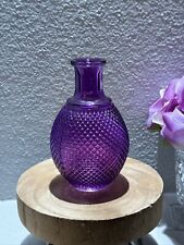 Vintage Purple Glass Diamond Point 5.5” Tall Decanter No Stopper picture