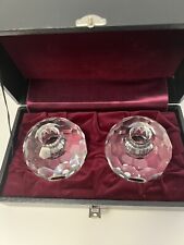 Post House Imported Hand Cut Crystal Candle Holders 3 1/4’’In Original Box. picture