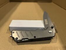 #71 NRA Gray Plain Edge Folding Liner Pocket Knife picture