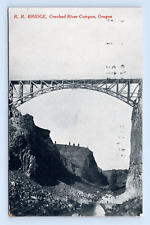 Railroad Bridge Crooked River Canyon Oregon Divided Postcard Posted 1912 picture