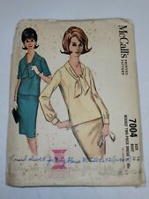 Vintage McCalls Sewing Pattern 1960s Size 16 2 Pc Dress 7004 Mad Men picture