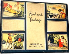 WEEKEND PACKAGE LARKIN Co BUFFALO USA Antique GREAT COLOR GRAPHICS EMPTY BOX picture