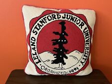STANFORD UNIVERSITY Needlepoint Pillow Souvenir College • Vintage • signed 14” picture