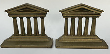 Vintage Cast Iron Neoclassical Greek Temple Column Bookends Parthenon Roman picture