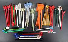 VTG Drink Stirrers 55 Swizzle Sticks Mixed Lot Plastic Cocktail Travel Barware picture