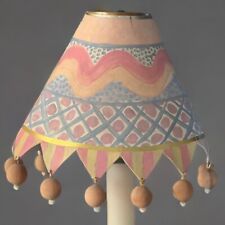 Vintage Mackenzie Childs Hand-painted Conservatory Shade w/Brass Holder picture