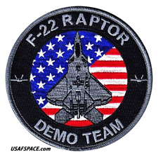USAF -F-22- RAPTOR -DEMO TEAM-Langley AFB, VA-ORIGINAL AIR FORCE BLACK VEL PATCH picture