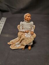 Vintage Wong's International Trading INC. Resin Figurine Old Woman in Chair picture