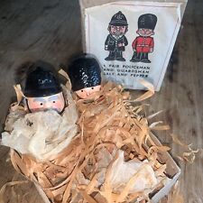 Vintage Guardsman & Police made in Portgual salt & pepper shakers IN BOX MCM picture