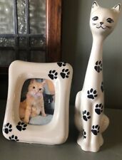 Polish Pottery Frame in Pattern LAPA or Paw Prints - For the Cat Dog Pet Lover picture