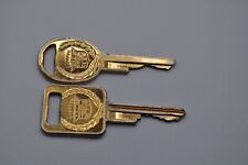 Vintage Cadillac Keys Set of 2 Gold Toned  Cut -  picture