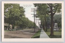 Postcard Le Roy New York NY East Main Street Power Poles Civil War Memorial picture