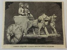 1878 magazine engraving ~ Cypriote CHARIOT FROM GESNOLA COLLECTION ~ Cyprus picture