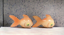 Goldfish Koi Orange Salt & Pepper Shakers Ceramic Vintage Japan 2