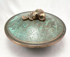 MH- Vintage c1920's Art Deco CARL SORENSEN Bronze Covered Bowl Verdigris Patina picture