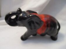 Vintage Canuck Pottery Elephant Drip Glaze Red Black Quebec Canada picture