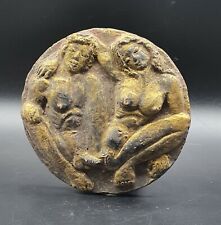 Old Ancient Antique Roman Erotic Arts male female Gold gilding terracotta #A710 picture