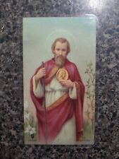 Vintage Saint Jude Laminated Funeral Holy Card 1989 picture