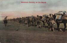 Antique Postcard Mountain Battery on March Military  picture
