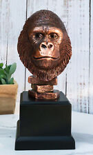 Rainforest Silverback Gorilla Head Bust Statue in Bronze Electroplated Finish picture