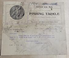 1905 Antique Document, Edward Vom Hofe, Fishing Tackle, N. Y. Signed By Vom Hofe picture