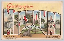 Independence Missouri, Large Letter Greetings RARE HTF, Vintage Postcard picture