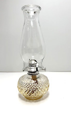 Vintage Clear Hobnail Chimney & Lamplight Farms Cut Glass Clear Oil Lamp picture