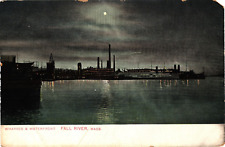 Wharves and Waterfront Fall River MA Undivided Unposted Postcard c1905 picture