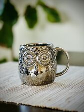 Silver Metallic Art Deco 3D Owl Mug picture