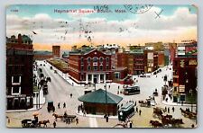 c1908 Haymarket Square BOSTON MA ROXBURY STATION Slogan Cancel ANTIQUE Postcard picture