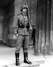 German Soldier standing guard 8x10 WWII WW2 World War II Photo 520a picture