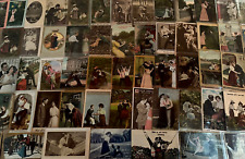 BIG LOT of 100 Romantic~SENTIMENTAL Lovers COURTSHIP~Romance 1900's ~POSTCARDS~ picture