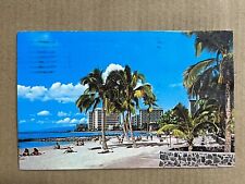 Postcard Waikiki Beach Hawaii Kuhio Beach Vintage PC picture