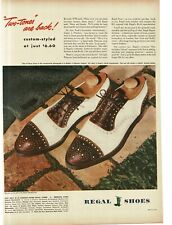 1945 Regal Shoes for Men two-tone brown white Vintage Print Ad picture