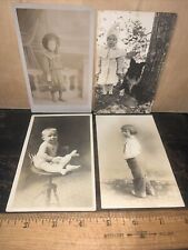 4 Real Photo -Postcards- Of Small Children In Various Poses￼. picture