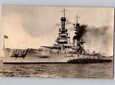 c1915 USS Arkansas BB-33 Ship World War 1 WW1 RPPC Real Photo Postcard picture