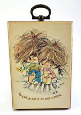 Vintage Urchin Kids Friends Wood Wall Plaque Picture American Greetings USA picture