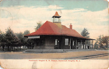 c.1908 RR Station Hasbrouck Heights NJ post card picture