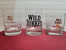 Wild Turkey Bourbon Rocks Glasses Set Of (3) Pre-owned picture