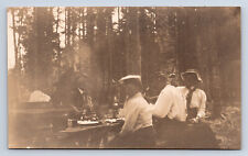 Vintage RPPC Picnic Camping Franklin MA Willard Photo Co. Q27 picture