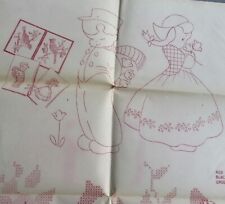 Workbasket Embroidery Transfer Pattern 2-927 Dutch Boy & Girl Cross Stitch Birds picture