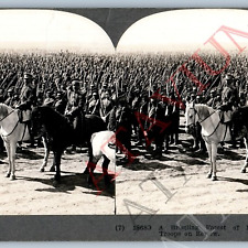c1908 WWI Bolshevik Russia Bayonets Military Troops Real Photo Stereoview V44 picture