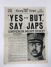 WWII Navy News Guam Edition Emperor Must Stay August 11, 1945 WW2 picture